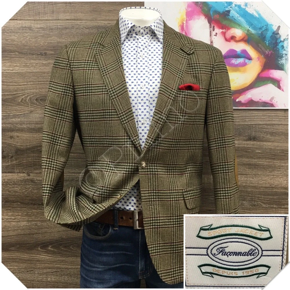 FACONNABLE Mens Wool Blazer Sport Coat Casual Jacket Size 42R Classic Suit